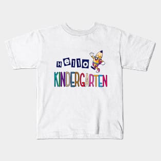 Hello Kindergarten First Day Of School Toddler Kids, Cute Back To School Gift For A Kindergartener Kids T-Shirt